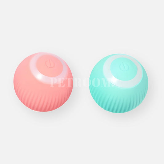 A blue and a pink Cat Toys intelligent ball