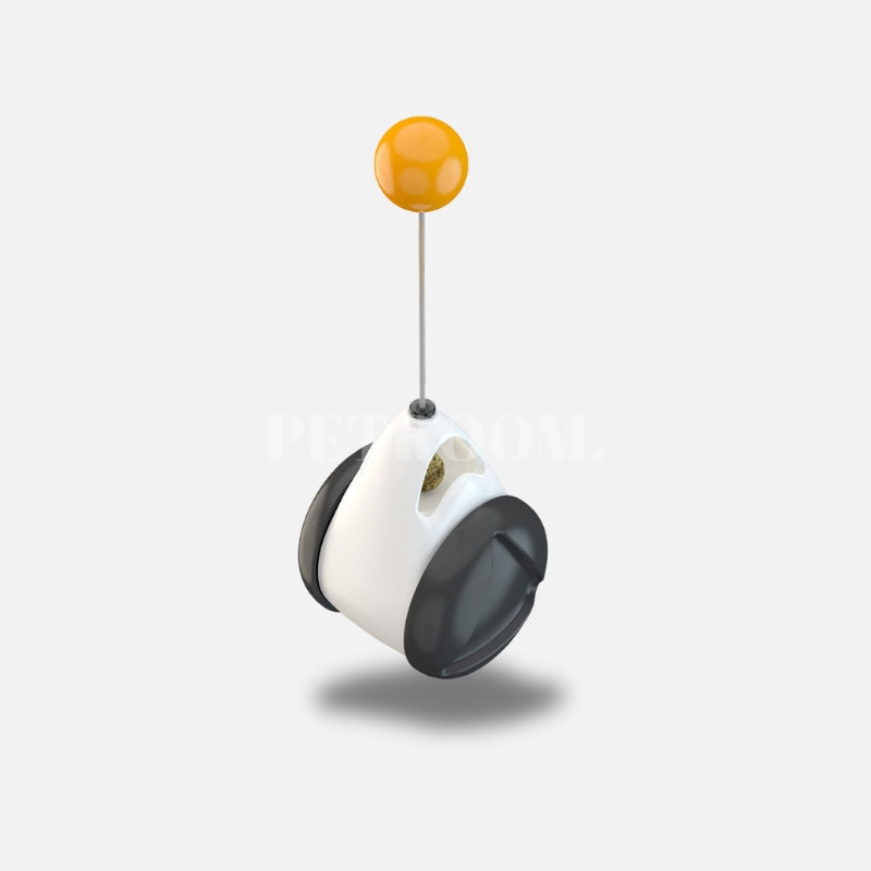 An interactive white and orange Cat Toys ball